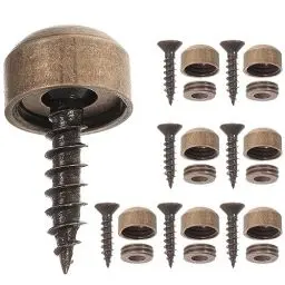 Produktbild: TEHAUX Dekorative Schrauben Mit Kappen Spiegelschrauben Selbstschneidende Schrauben Spiegelschraube Spiegelbefestigungsschrauben Abdeckung Spiegelbefestigungsteile (9 Mm Bronze)
