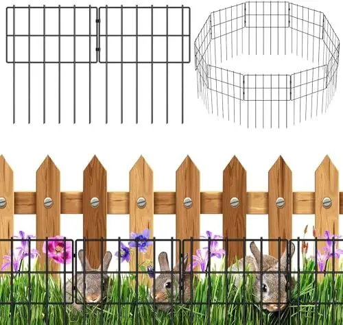 Produktbild: Dekorativer Gartenzaun,10 Stück Tier Barriere Zaun für Hunde,33cm L x 43cm H Gartenzaun,Anti Doggie Graben Garten Grenze,unter Boden Zaun unten Welpe Blocker Pfähle für den Hof,Blumenbeet,Bäume