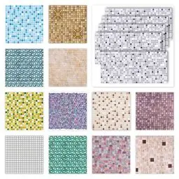 Produktbild: Dekorplatten aus PVC - Dekorative Wandpaneele mit 3D Look als Wandverkleidung - Mosaik Optik (1 Paneel Sparpaket 959 x 481 mm) Verzierung für Küche und Bad Backsplash