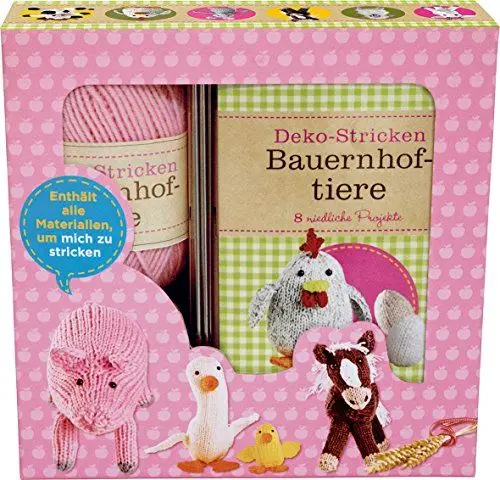 Produktbild: Deko-Stricken Bauernhoftiere: 8 niedliche Projekte. Enthält das Material für ein Schweinchen