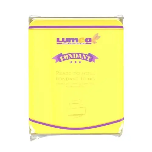 Produktbild: Dekozauber24 Premium Fondant, 500g, Rollfondant, in 17 Farben, weich und biegsam, essbar, Tortendeko Kuchen Deko (Gelb)