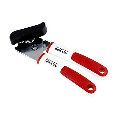 Produktbild: Delcasa 3-in-1-Dosenöffner, manueller Dosenöffner, Deckel zum Abziehen von Glasöffner und Flaschenöffner, multifunktionaler Dosenöffner aus Edelstahl, ultrascharfe Klinge, rutschfester Griff mit