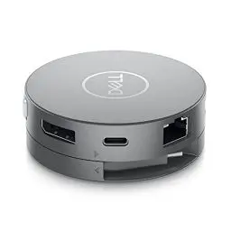 Produktbild: Dell DA310, 7-in-1 USB-C Adapter ( 4K (3840 x 2160) @ 30Hz, VGA FHD (1920 x 1080) @ 60 Hz , HDMI 2.0 bis 4K@60Hz, Displayport , RJ45, USB-A 3.1, 3 Jahre Service) Anthrazit