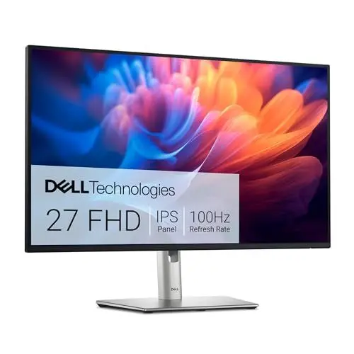 Produktbild: Dell P2725H 27 Zoll Full HD (1920x1080) Monitor, 100Hz, IPS, 5ms, 99% sRGB, USB-C, DisplayPort, HDMI, VGA, 4X USB, 3 Jahre Garantie, Schwarz