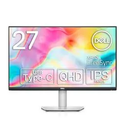 Produktbild: Dell S2722DC USB-C 27 Zoll QHD (2560x1440) Monitor, 75Hz, IPS, 4ms, AMD FreeSync, 99% sRGB, Eingebaute Lautsprecher, USB-C, 2x HDMI, 2x USB, 3 Jahre Garantie, Platinum Silver