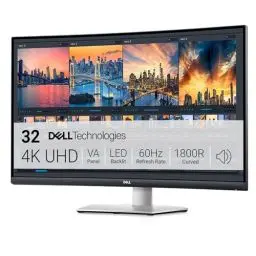 Produktbild: Dell S3221QSA 31.5 Zoll 4K UHD (3840x2160) 1800R Curved Monitor, 60Hz, VA, 4ms, AMD FreeSync, 99% sRGB, Eingebaute Lautsprecher, DisplayPort, 2x HDMI, 3x USB, 3 Jahre Garantie, Silber