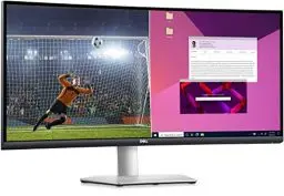 Produktbild: Dell S3423DWC USB-C 34 Zoll WQHD (3440x1440) 21:9 1800R Curved Monitor, 100Hz, VA, 4ms, AMD FreeSync, 99% sRGB, Eingebaute Lautsprecher, USB-C, 2x HDMI, 3x USB, 3 Jahre Garantie