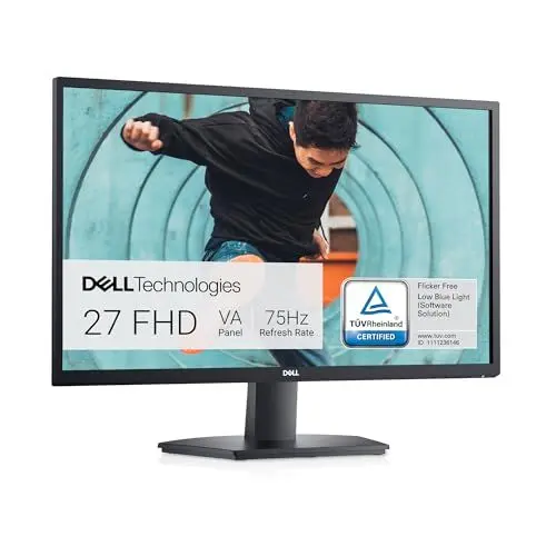 Produktbild: Dell SE2722HX 27 Zoll Full HD (1920x1080) Monitor, 75Hz, VA, 4ms, AMD FreeSync, HDMI, VGA, 3 Jahre Garantie, Schwarz