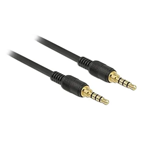 Produktbild: DELOCK Klinkenkabel 3,5 mm 4 Pin Stecker > Stecker 0,5 m schwarz