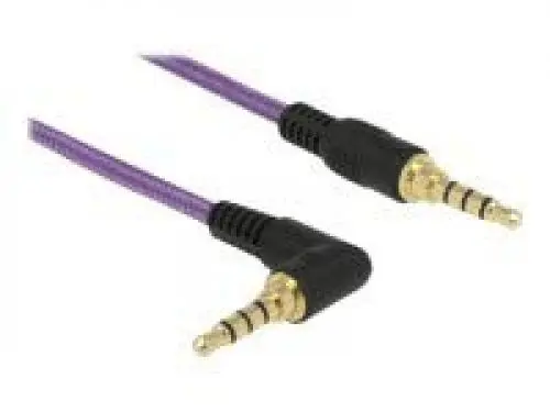 Produktbild: DELOCK Klinkenkabel 3,5 mm 4 Pin Stecker > Stecker gewinkelt 1 m violett