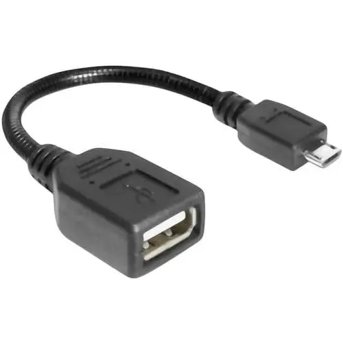 Produktbild: DeLock Kabel USB Micro-B Stecker > USB 2.0-A Buchse OTG flexibel 15 cm, schwarz, 83293