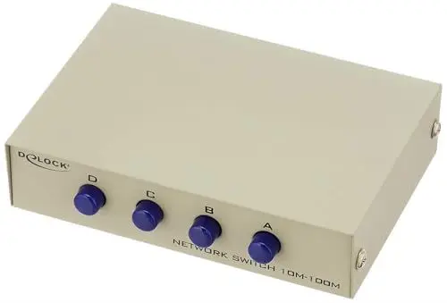 Produktbild: Delock Umschalter RJ45 10/100 Mbps 4 Port manuell Bidirektional