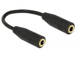 Produktbild: Delock Adapter Audio Klinke 3,5 mm 4 Pin Buchse > Buchse 13 cm (65896)