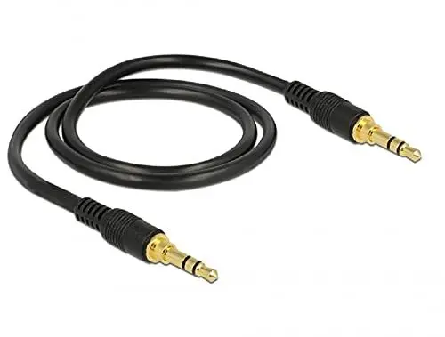 Produktbild: Delock Klinkenkabel Audio-Kabel 3,5 mm 3 Pin Stecker > Stecker 0,5 m schwarz