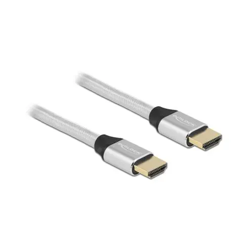 Produktbild: Delock Ultra High Speed HDMI Kabel 48 Gbps 8K 60 Hz Silber 0,5 m Zertifiziert
