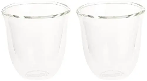 Produktbild: De'Longhi DLSC311, Thermisches Glas Doppelwandiges Cappuccino-Set, 2 Stück (1 Packung), transparent, Durchsichtig
