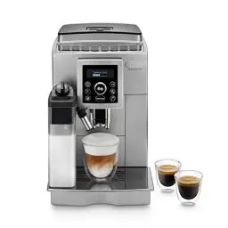 Produktbild: De'Longhi ECAM 23.466.S Perfetto Kaffeevollautomat mit LatteCrema Milchsystem, Cappuccino und Espresso auf Knopfdruck, Digitaldisplay mit Klartext, 2TassenFunktion, großer 1,8 l Wassertank, silber