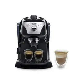 Produktbild: De'Longhi Espressomaschine EC 221.B – Espresso Siebträgermaschine mit manuellem Milchaufschäumer, für Kaffeepulver oder ESE Pads geeignet, 1 l Wassertank, schwarz