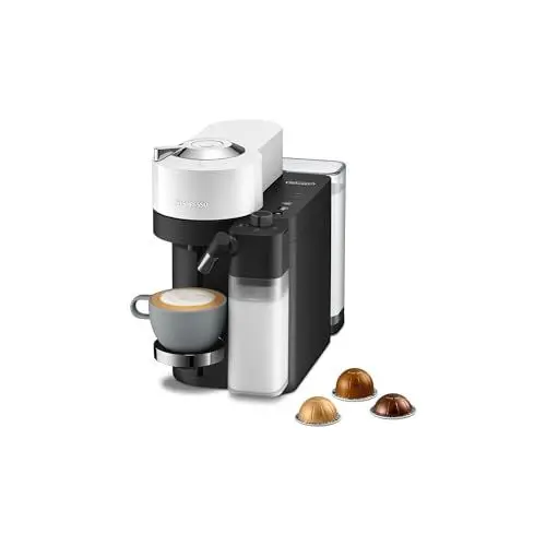 Produktbild: De'Longhi Nespresso Vertuo Lattissima ENV300.W, Kaffeekapselmaschine mit Automatischem Milchaufschäumsystem, 5 Tassengrößen, 3 Milch-Rezepte, Einfache Bedienung, Mattweiß, Weiß