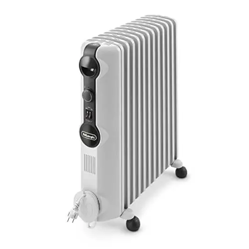 Produktbild: De'Longhi Ölradiator TRRS1225 Radia-S Serie - elektrischer energiesparender Heizkörper mit 12 Rippen für Räume bis 75m³, 3 Heizstufen, Sicherheitsthermostat, Frostschutzfunktion, Raumthermostat, grau