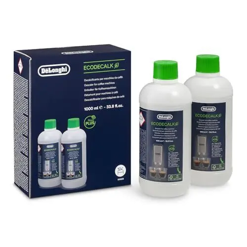 Produktbild: De'Longhi Original EcoDecalk DLSC502-Entkalker für Kaffeemaschinen & Kaffeevollautomaten,EXKLUSIV BEI AMAZON,Universal Kalklöser für 10 Entkalkungsvorgänge,enthält natürliche Rohstoffe,2x500ml,Weiß