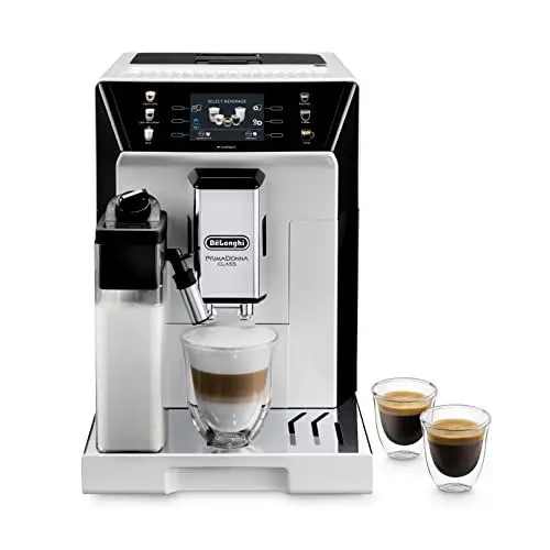 Produktbild: De'Longhi PrimaDonna Class ECAM 550.65.W Kaffeevollautomat mit LatteCrema Milchsystem, Cappuccino und Espresso auf Knopfdruck, 3,5 Zoll TFT Farbdisplay und App-Steuerung, weiß
