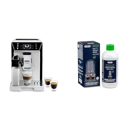 Produktbild: De'Longhi PrimaDonna Class ECAM 550.65.W Kaffeevollautomat mit LatteCrema Milchsystem, Cappuccino und Espresso auf Knopfdruck, 3,5 Zoll TFT Farbdisplay und App-Steuerung, weiß mit DLSC 500 Entkalker