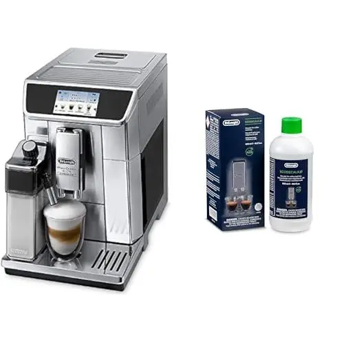Produktbild: De'Longhi PrimaDonna Elite Experience ECAM 656.85.MS Kaffeevollautomat mit LatteCrema Milchsystem, Cappuccino, App-Steuerung, Trinkschokoladenfunktion, Edelstahlfront, silber mit DLSC 500 Entkalker