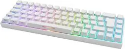 Produktbild: DELTACO GAMING WK95R – Mechanische Gaming Tastatur (Kabellos, RGB Beleuchtung, 65%, Deutsches Layout QWERTZ, Front Lasering) – Weiß