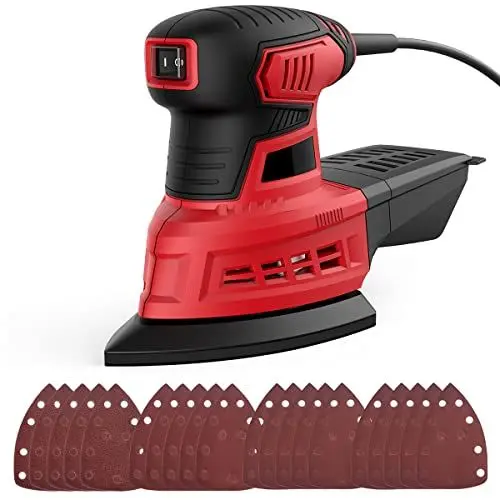 Produktbild: Deltaschleifer 200W 12500RPM 1,6 A Multischleifer, Schleifmaschine mit Staubsammlung, 20PCS Schleifpapieren, Elektrische Detailschleifmaschine zum Schleifen, Polieren von Holz, DIY-Dekoration