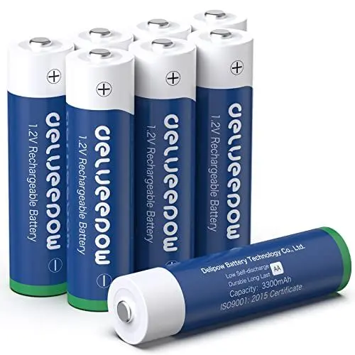Produktbild: Delyeepow Akkus AA 3300mAh Batterien, 8 Stück, Wiederaufladbare hohe Kapazität, 1200 Zyklen 1,2V 8-Pack Akkus