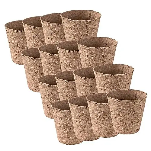 Produktbild: DEMA 16 x Anzuchttöpfe Aufzuchttöpfe Pflanztöpfe Anzucht Töpfe Ø 8 cm rund aus Holzfaser/torffrei