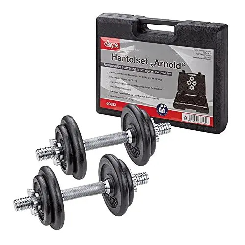 Produktbild: DEMA Hantelset Kurzhantel Hantel Set im Koffer Hantelscheiben 20 kg Muskeltraining Krafttraining