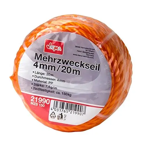 Produktbild: DEMA Mehrzweckseil 4mm/20m MZS 150