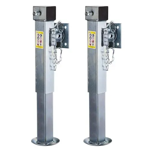 Produktbild: DEMA PKW Auto Anhänger Stütze 2er Set – Schnellhubstütze für Anhänger, Tragkraft 1350 kg pro Stütze, Robuste Anhängerstützen
