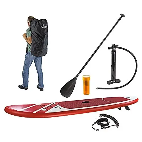 Produktbild: DEMA SUP Stand Up Paddle Board Surfboard 305x71 cm max. 90 kg rot aufblasbar 305/71R inkl. Paddel und Zubehör