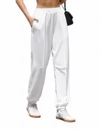 Produktbild: Demegimi Jogginghosen Damen Trainingshose Lang Baumwolle Freizeit Hose Baggy Sporthose High Waist Sweatpants mit Taschen für Sport Yoga Fitness