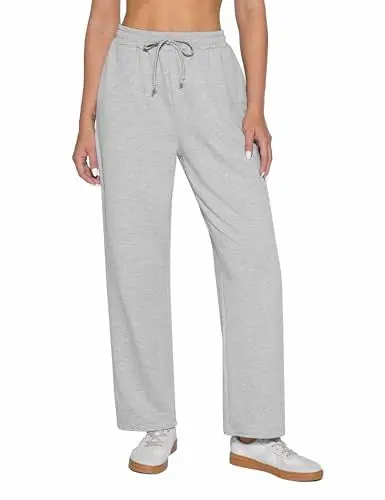 Produktbild: Demegimi Jogginghose Damen Sporthose Lang Baumwolle Weite Freizeithose Baggy Trainingshose High Waist Sweathose Gerades Bein Hosen