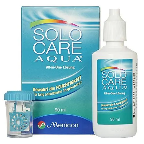 Produktbild: Demel Augenoptik Solocare Aqua Reise-Set – Kontaktlinsenflüssigkeit für Weiche Kontaktlinsen, 90ml