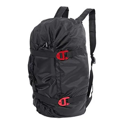 Produktbild: Demeras Outdoor Rucksack Kletterseil Kit Tasche Faltbarer Schultergurt für Outdoor Camping Wandern Rot Schwarz Orange(Schwarz)
