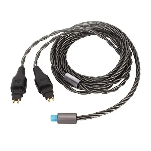 Produktbild: Denash 2-poliges 4-adriges 3-in-1-Soundkabel, Flexibel, Einfach zu Verstauen, Kopfhörerkabel für HD660S, HD58X, HD545, HD600, HD265 (Kaltes Grau)