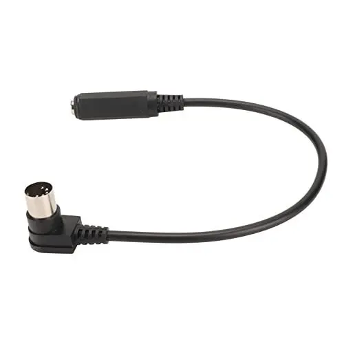 Produktbild: Denash 6,35 Mm auf DIN 5-poliges MIDI-Kabel, 90 Grad Freie Biegung, Stabile Übertragung, 6,35 Mm Buchse, 1/4 Zoll auf DIN 5-poliges MIDI-Steckerkabel für Synthesizer