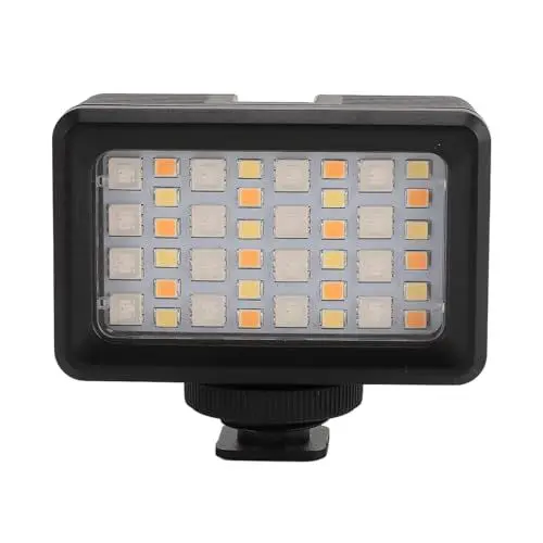 Produktbild: Denash LED-Videoleuchte, 40 M Wasserdicht, Tragbare Kameraleuchten, 2700 K Bis 5600 K, Fotoleuchte, Kamera-Videoleuchten für Live-Streaming-Fotografie