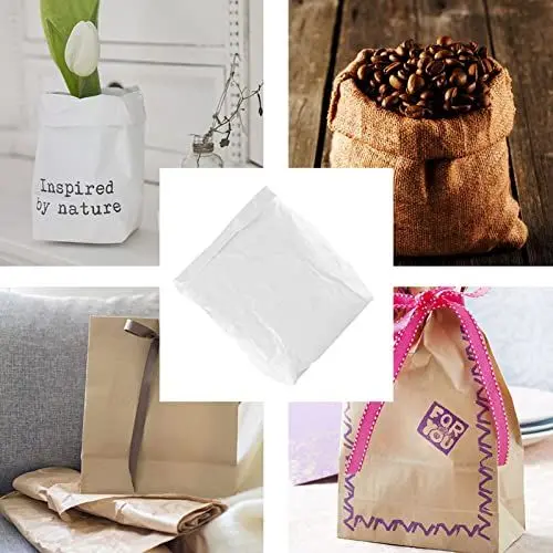 Produktbild: Denash Lunchtasche, Isolierter Lunchbehälter, Auslaufsichere Kraftpapiertüte für Picknick-Reisen Im Freien (WHITE)