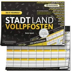 Produktbild: DENKRIESEN - Stadt Land VOLLPFOSTEN® - DO IT Yourself-Edition | Reisespiel | Familienspiel | Wichtelgeschenk Partyspiel | Stadt Land Fluss | Spielblock