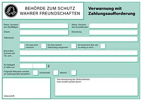 Produktbild: Denkzettel – das Knöllchen für deine Freunde