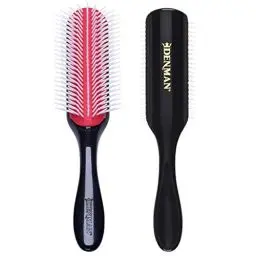 Produktbild: Denman Curly Hair Brush D4 (Black & Red) 9 Row Styling Brush for Styling, Smoothing Longer Hair and Defining Curls - For Women and Men