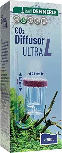 Produktbild: Dennerle CO2 Diffusor Ultra | für Süßwasser-Aquarien bis 400 Liter | aus Acrylglas - mit integriertem Blasenzähler | Membran aus Spezial Sintermaterial (Größe L - für Aquarien 400 Liter)
