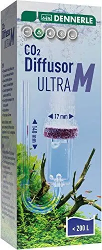 Produktbild: Dennerle CO2 Diffusor Ultra | für Süßwasser-Aquarien bis 400 Liter | aus Acrylglas - mit integriertem Blasenzähler | Membran aus Spezial Sintermaterial (Größe M - für Aquarien bis 200 Liter)