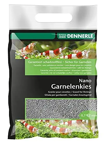 Produktbild: Dennerle Nano Garnelenkies | CO2 beständiger Aquarienkies | Geeignet für Garnelen und Krebse (Arkansas Grau)…